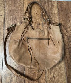 Vintage Lucky Brand Leather Hobo Shoulder Bag – Distressed Boho Whipstitch Crossbody