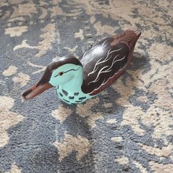 Vintage Hand-painted Wood Carved Mallard Duck