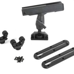Kayak Track Mount Kit with Rod Holder and Paddle Clips, New in Box, 9in Tracks, Black