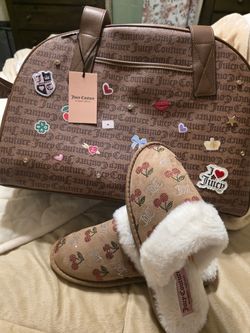 Juicy Couture Weekender And Matching Slippers 