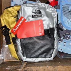 Silver Supreme North Face Shoulder Bag