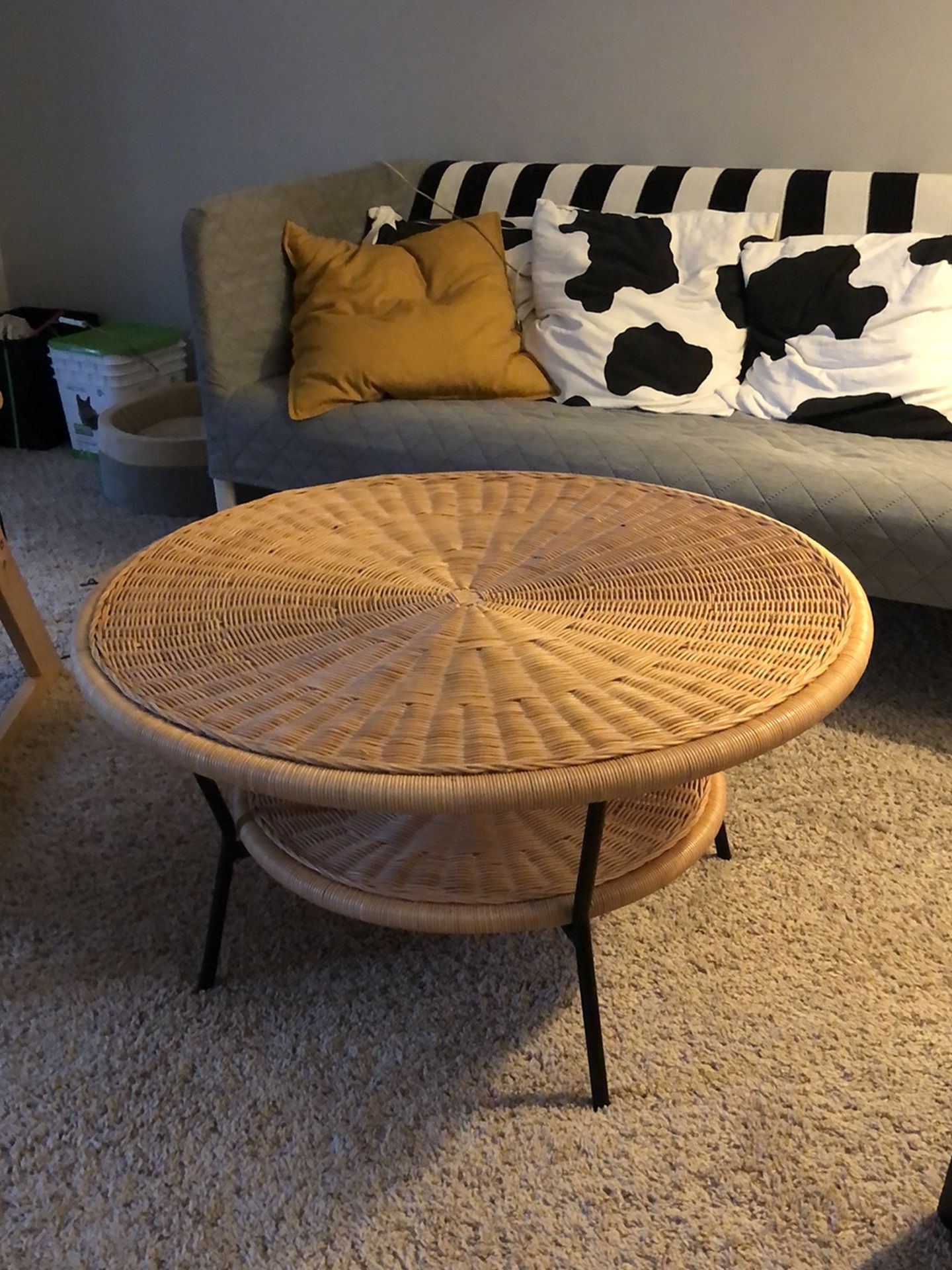 Rattan coffee table and side table