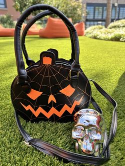 Halloween Pumpkin Jack-O'-Lantern Crossbody Handbag