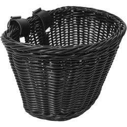 Woven Bike Basket Front – Handmade Plastic Wicker Bicycle Basket with Adjustable PU Straps, Fits Most Bikes (Kids Bicycle, Scooter, Cruiser, Ebike) – 