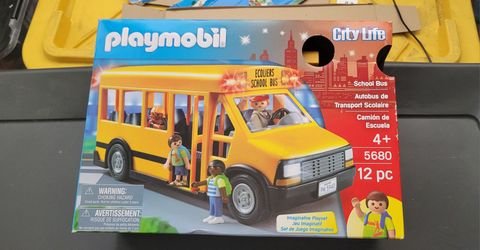 RARE! Playmobil YELLOW SCHOOL BUS Set