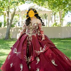 Maroon And Gold Quince Dress for Sale in Las Vegas, NV - OfferUp