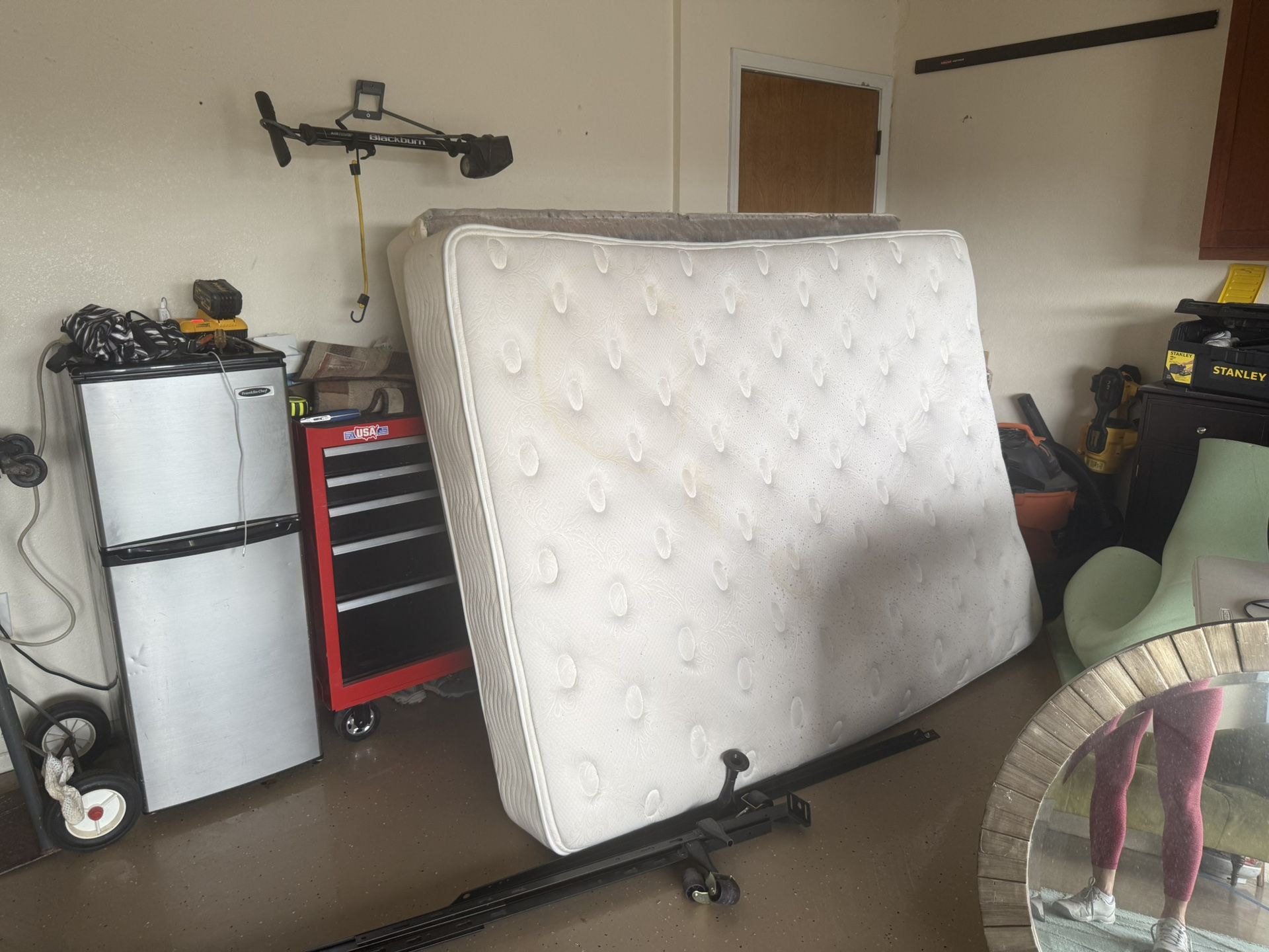 Queen Size Mattress, Box Spring and Frame