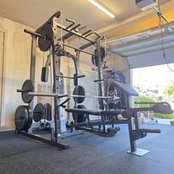 Vesta Smith Machine 1001 | Adj Bench W/ Leg Developer And Preacher Station |Gym Equipment | Fitness | Pulleys|🔴WEIGHTS AND BARBELL SOLD SEPARATELY 🔴