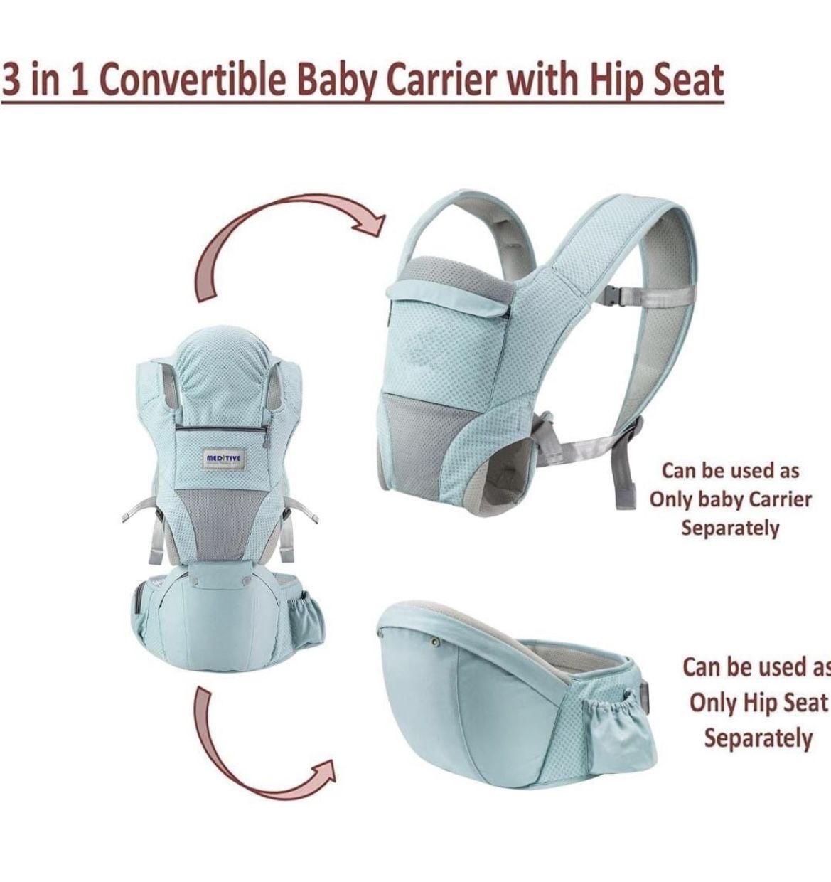 Hip Seat + Baby Carrier 3-in-1 Model