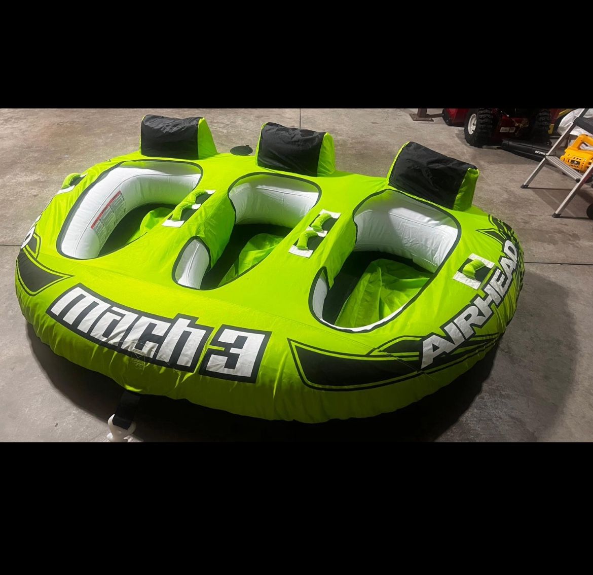 Premiuma Boating Towable Tube for 3 Riders - Durable Nylon & Comfortable Handles