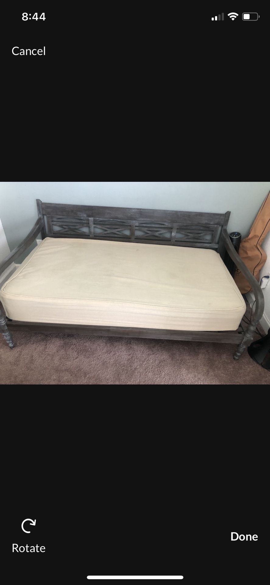Antique Gray Wood Indonesian Daybed Frame