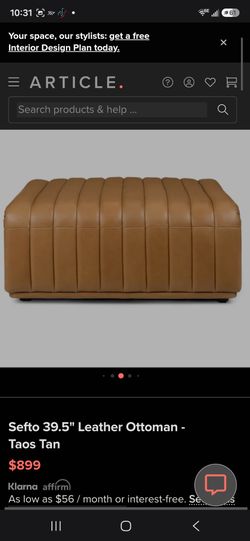 Sefto 39,5" Ottoman leather Taos Tan