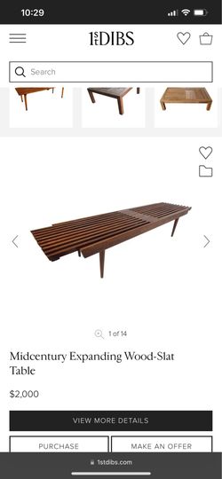 Mid century modern expandable bench