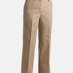 Edwards #8619 Woman's Khaki Business Chino Pleated Front Pants Size: 16 Unhemmed
