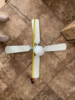 Small cute white ceiling fan