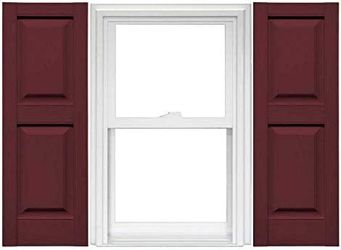 Mid America Raised Panel Vinyl Shutters (1 Pair) - 14.5 x 37 078 Wineberry