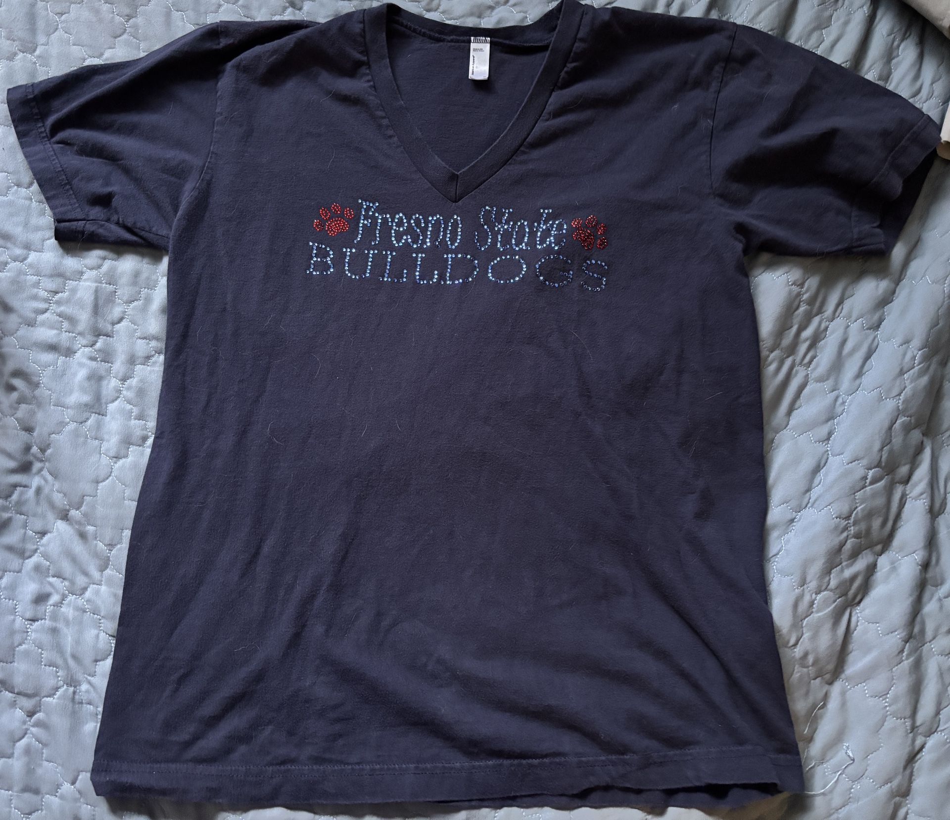 Fresno State Women’s Tee With Bling Size Medium