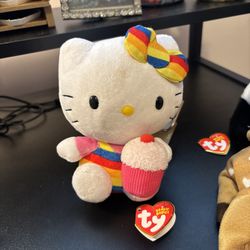 2013 Hello Kitty, Rainbow Beanie Baby Plush