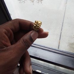 14k Gold Nugget Ring 