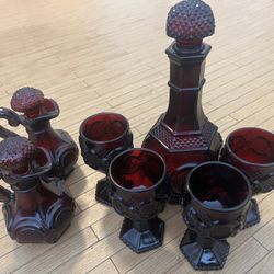 Vintage Avon 1876 Cape Cod Decanter Set & Cruets Oil and Vinegar Set