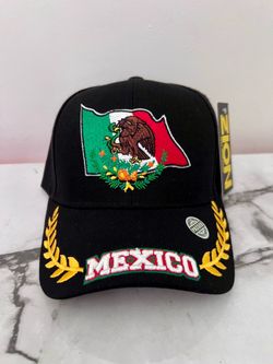 Mexico Embroidered Flag Black Men’s Adjustable Hat NEW