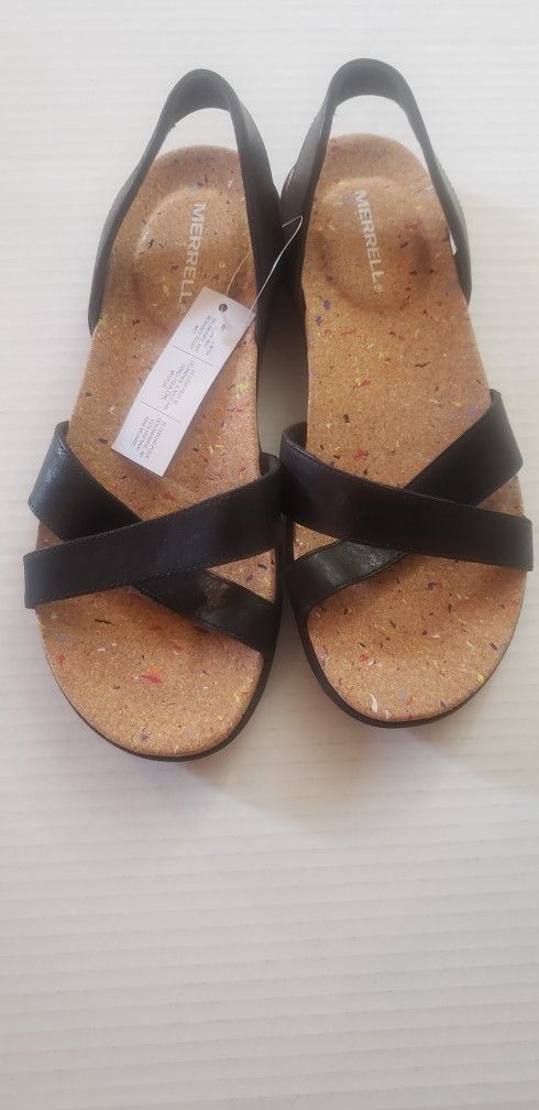 Merrell Womens Size 8 Napa Valley Sling Dark Malbec Sandals Shoes Cross Strappy