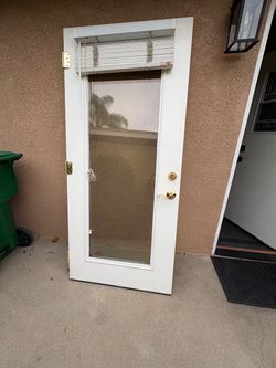 White Exterior Door with Full Glass Panel