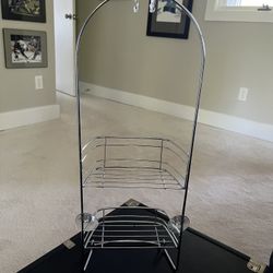 over showerhead stainless steel bathroom caddy soap shampoo toiletry holder