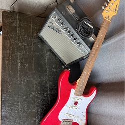 Squier guitar 🎸 and amplifier speaker