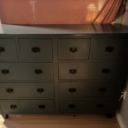  Solid Wooden Steel Blue Dresser