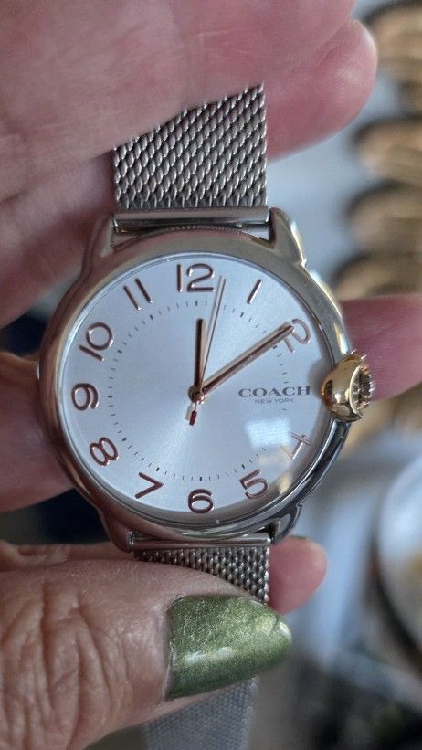Coach Arden Ladies Silver and Gold Mesh Watch 1(contact info removed)