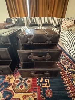 Dark Brown Trunk Style nightstands/ End tables
