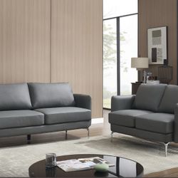 Traditional Style Sofa & Loveseat SET In GRAY
