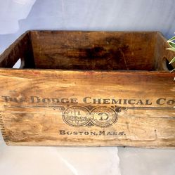 Antique The Dodge Chemical Co. Wooden Crate - Boston, Mass. - Early 1900s Industrial Box