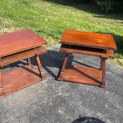 Antique Solid Wood End Tables OBO 