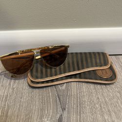 Fendi Vintage Gold & Tortoise Sunglasses