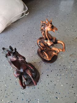 Decorative Horses, brown and copper 12" in tall