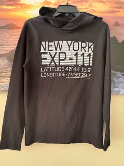 Express/ Men’s Black Hooded Long Sleeve Shirt/ XS
