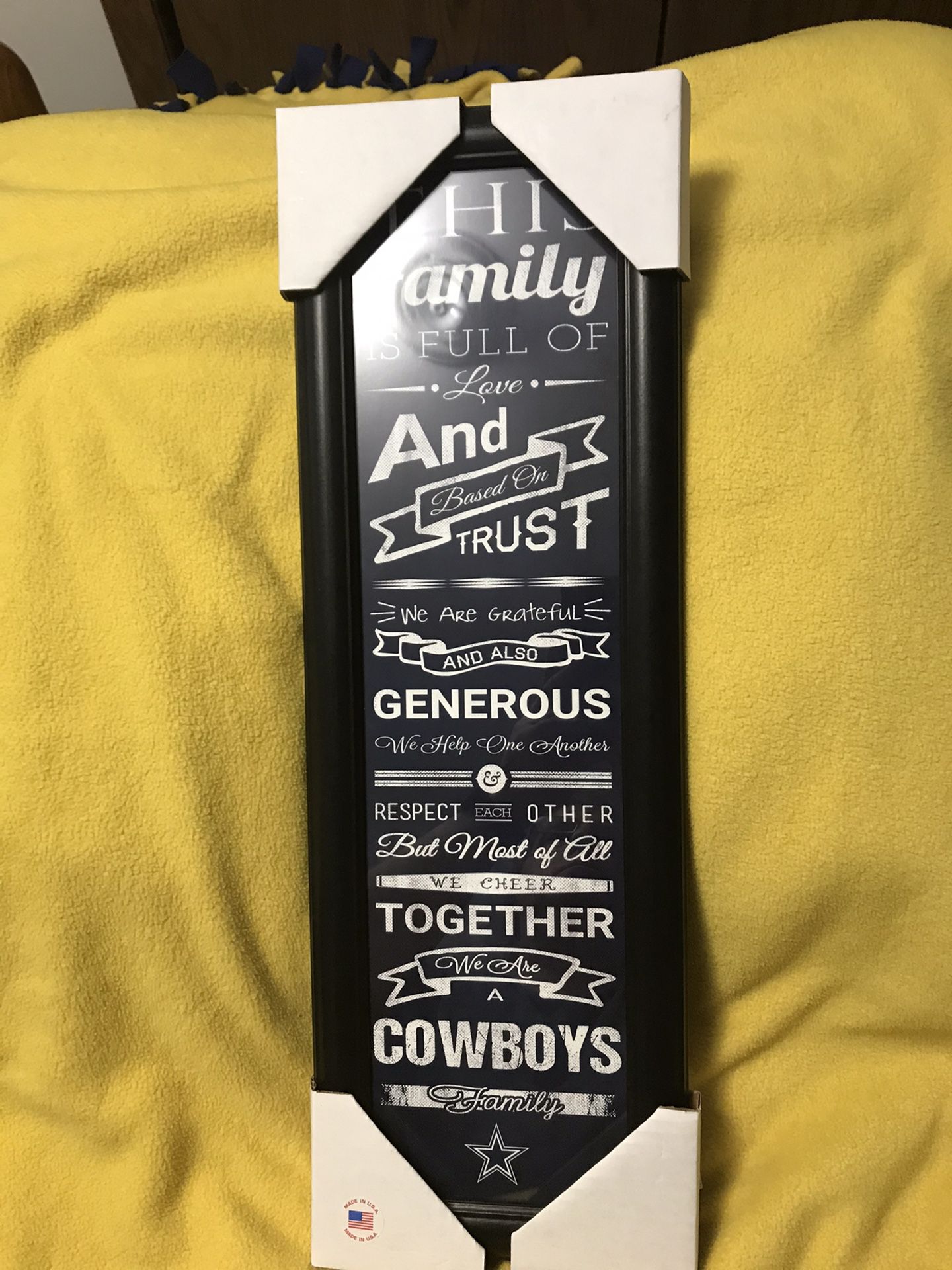 We Are A Cowboys Family Dallas Cowboys Wall Hanging .
