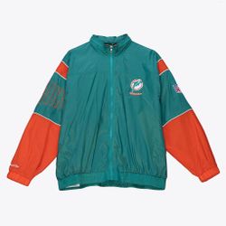 Size Large - Mitchell And Ness NFL Miami Dolphins Retro Authentic Sideline Jacket - Starter New Era