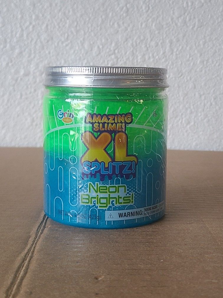 GRIN STUDIOS - Amazing Slime! XL SPLITZ! NEON BRIGHTS - GREEN/BLUE
