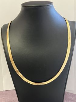 14k Solid Gold Italin Herringbone 20” Chain 19Grams