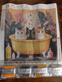 12x12 cats in tub diamond painting