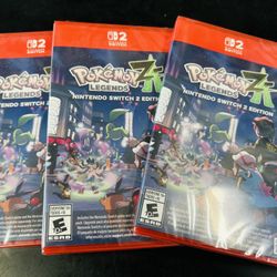 Pokémon Legends Z-A - Pokemon ZA - SW2 New - Sealed -Nintendo Switch 2 Game  $65 Each - Brand New 