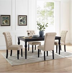 Brand new 5-Piece Dining Table Set with Tufted Chairs and bench