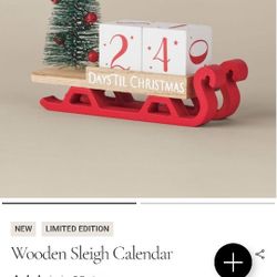 Wooden Sleigh Calendar 