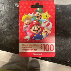 100 Dollar Nintendo Eshop Gift Card 