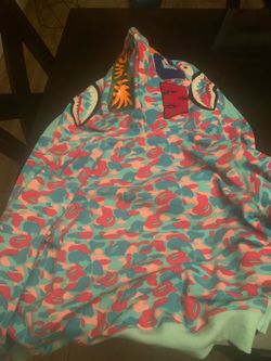 Blue pink bape hoodie