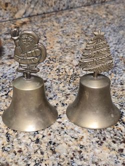 Brass Christmas Bells Set of 2