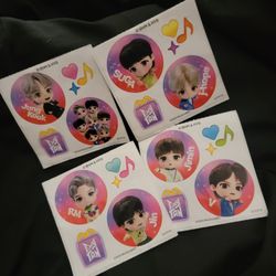 Tiny Tan x McDonald's BTS stickers